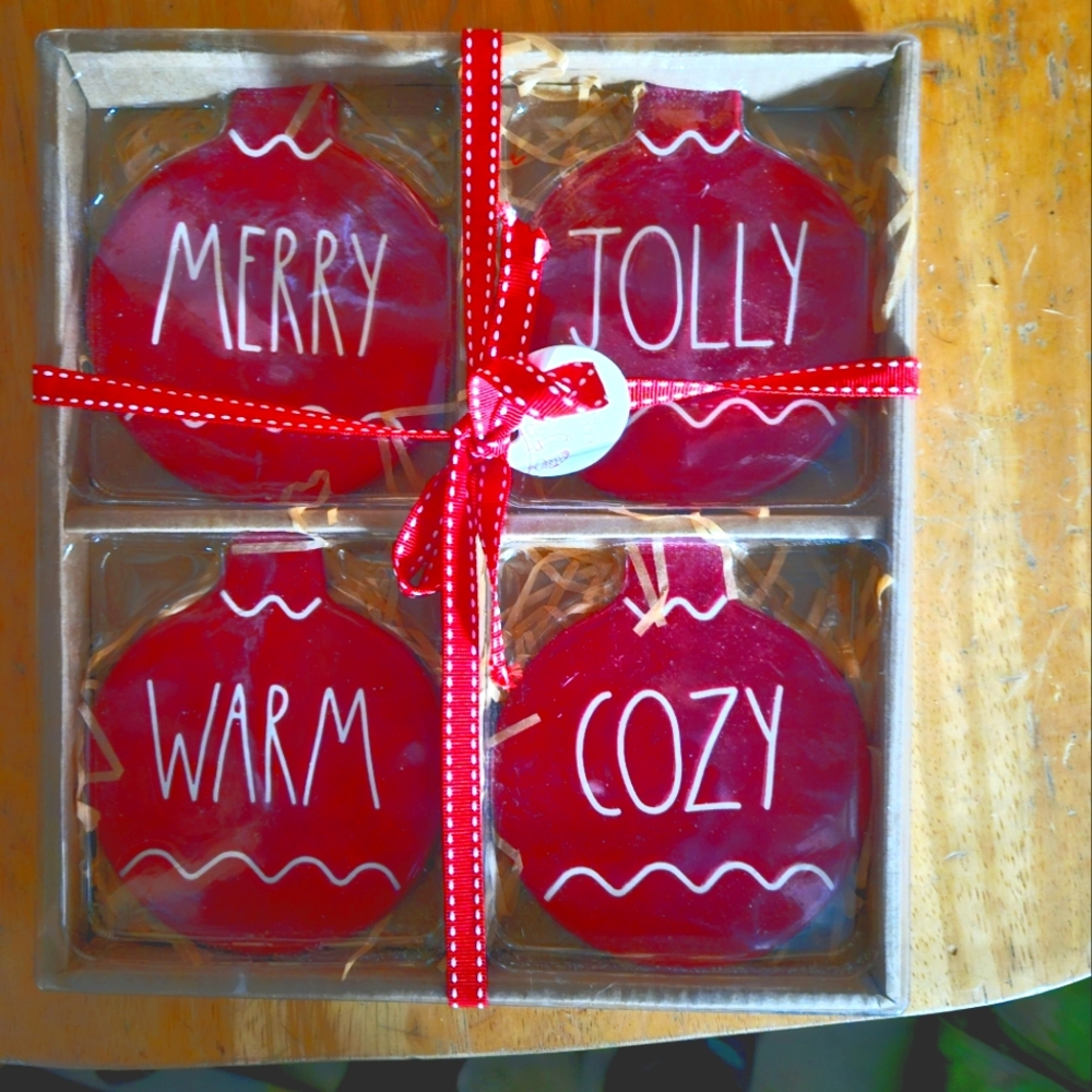 Rae Dunn Christmas coasters